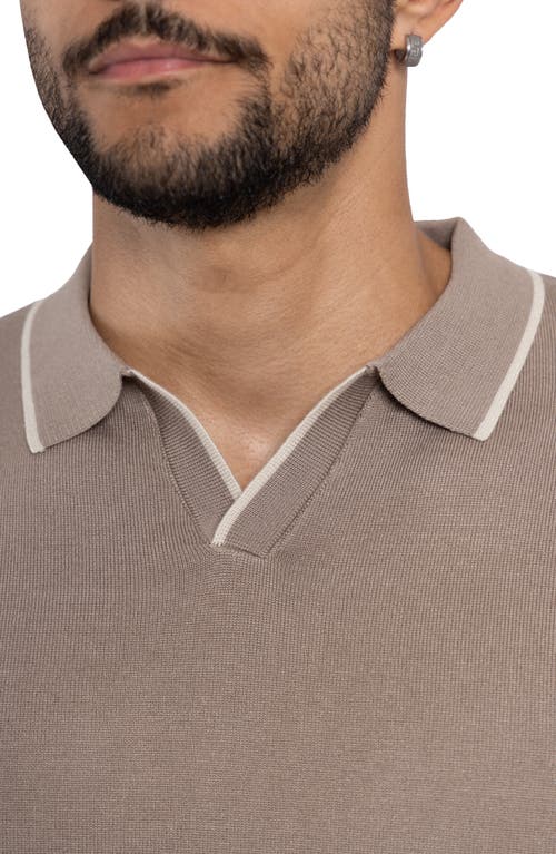 X-ray Xray V-neck Polo Sweater In Taupe