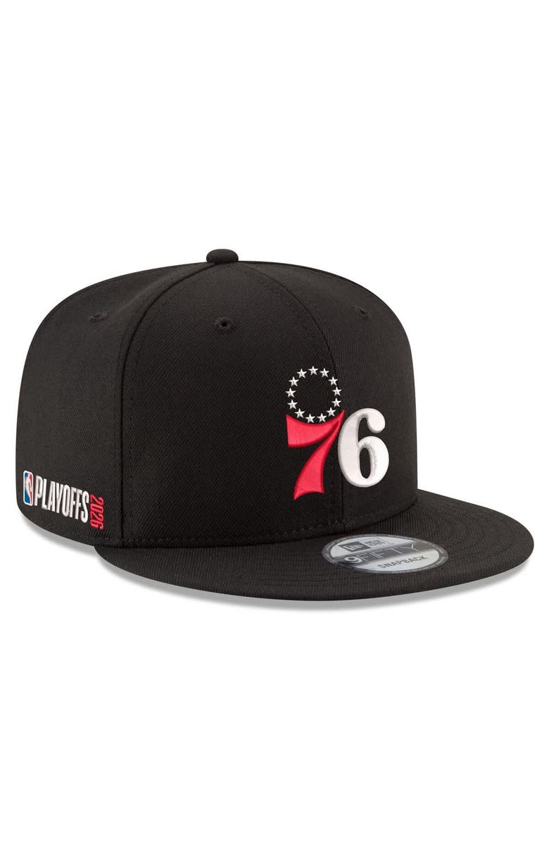 New Era Men's New Era  Black Philadelphia 76ers 2026 NBA Playoffs 9FIFTY Snapback Hat, Main, color, Black