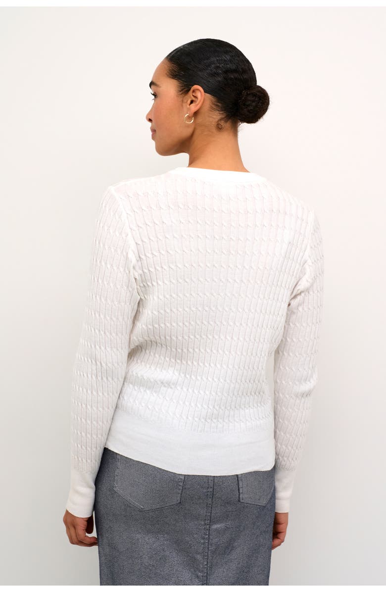 Kaffe KAsilla Cable Knit Regular Fit Pullover, Alternate, color, Chalk