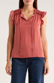 DR2 by Daniel Rainn Ruffle Tie Neck Top