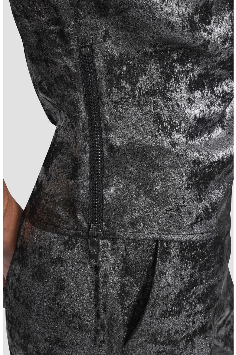 Flutter Sleeve Liquid Velvet Top, Alternate, color, SILVER