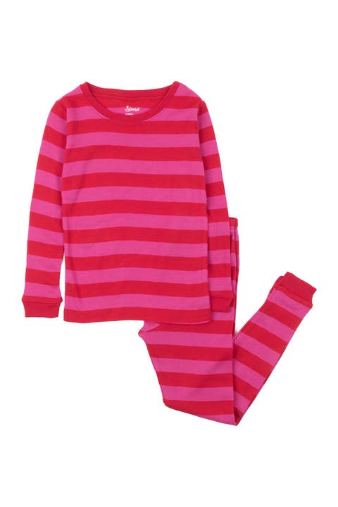 Kids Two-Piece Striped Cotton Matching Family Pajamas