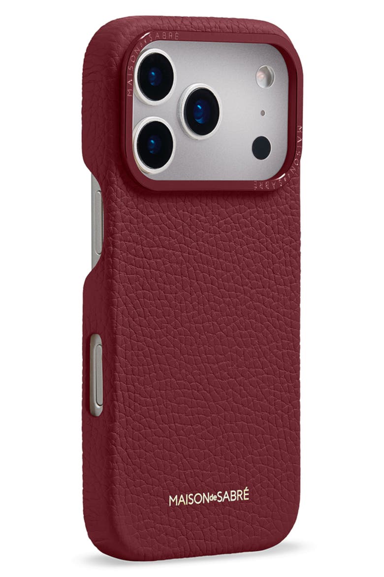 Leather Phone Case iPhone 17 Pro Max, Alternate, color, Plum Red