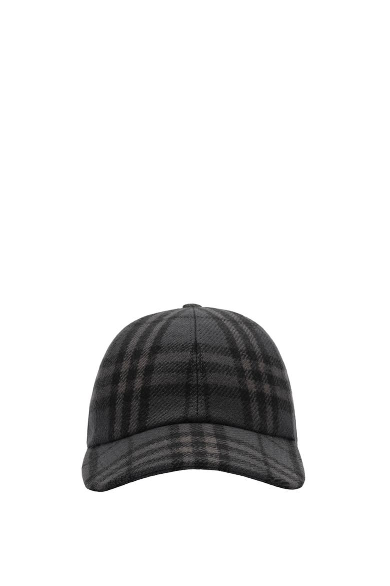 Check Wool Baseball Cap, Main, color, Iron grey