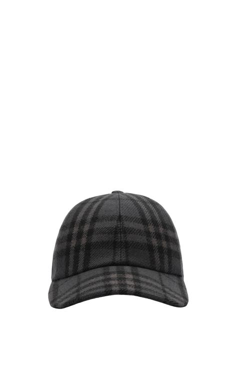 Check Wool Baseball Cap