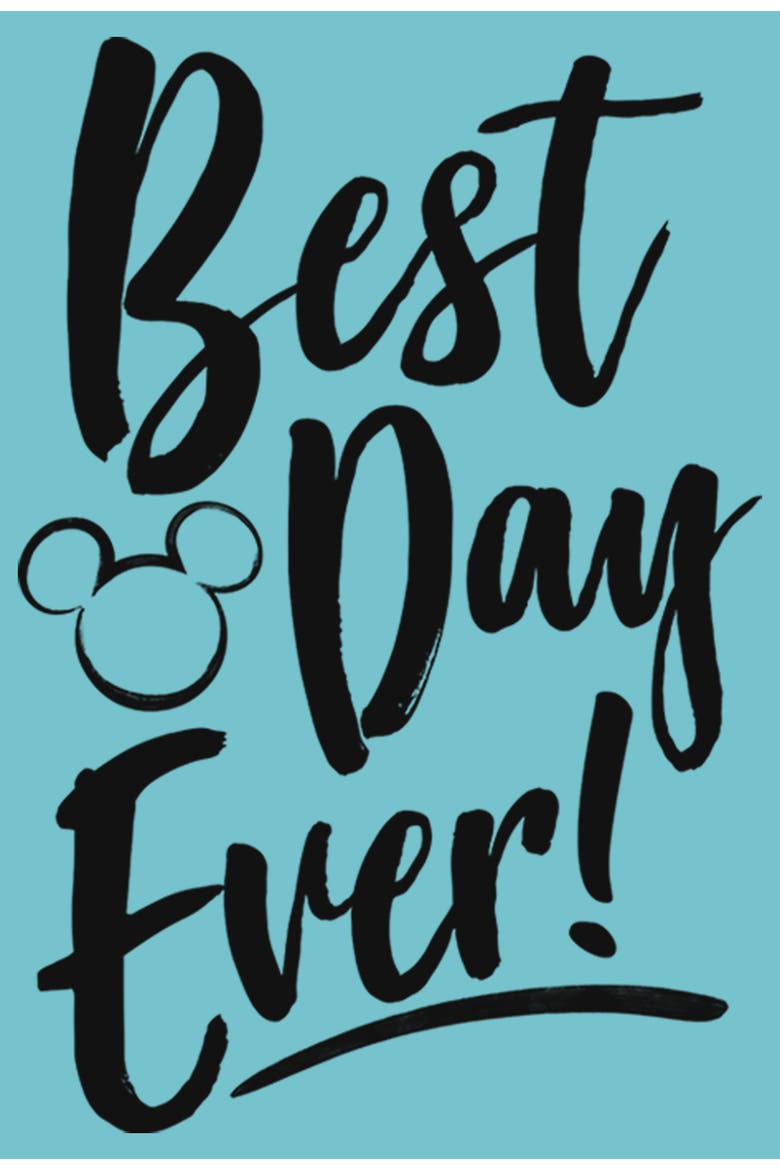 Girls' Mickey Mouse Best Day Ever Short Sleeve Graphic T-Shirt, Alternate, color, Tahiti Blue