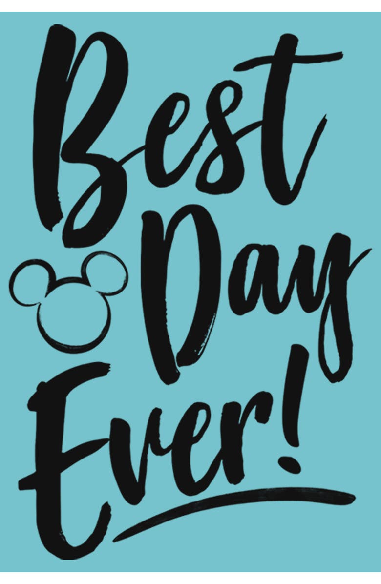 Mickey & Friends Girl's Mickey & Friends Mickey Mouse Best Day Ever  Graphic T-Shirt, Alternate, color, Tahiti Blue
