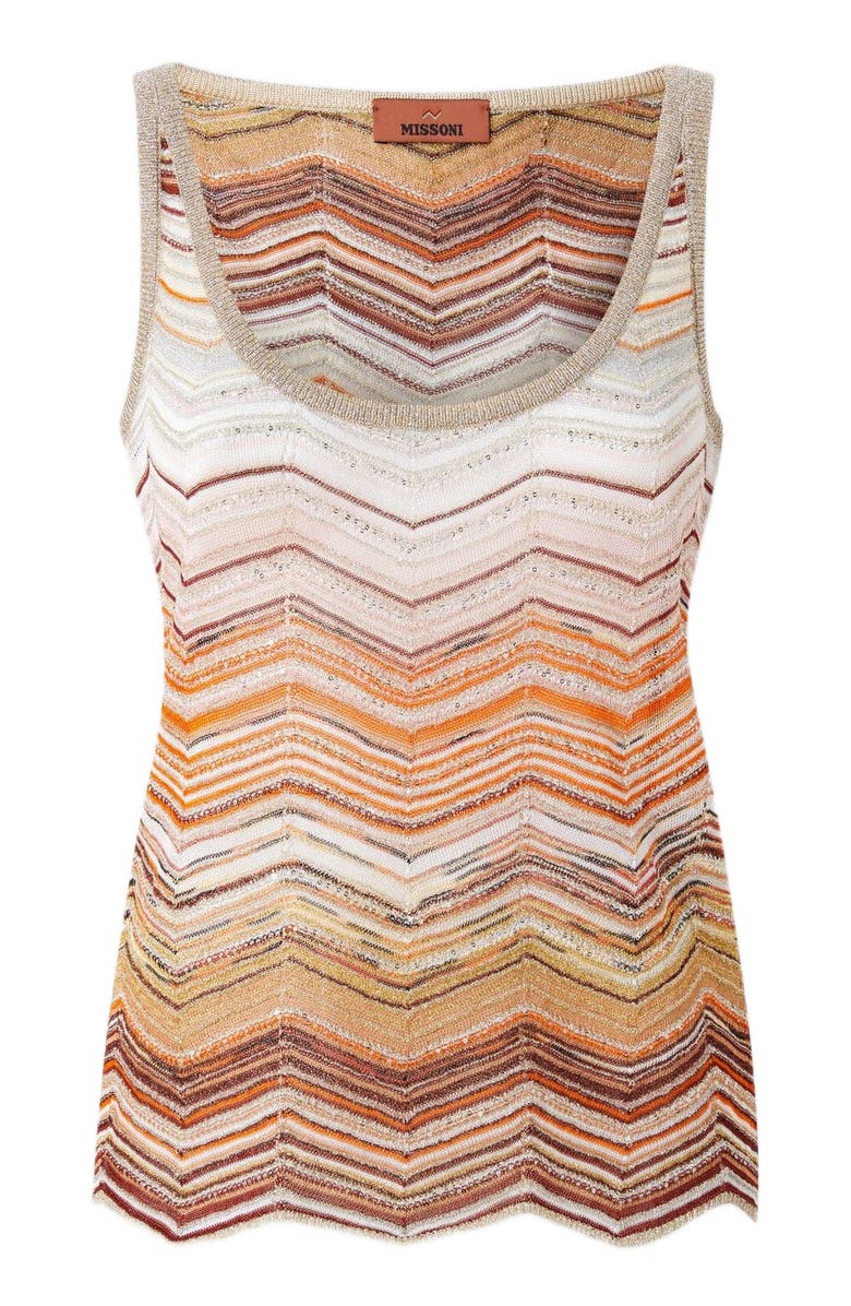 Missoni Chevron Lamé Tank Top With Sequins, Alternate, color, Multicoloured