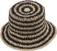 Eugenia Kim Jonah Stripe Packable Straw Bucket Sun Hat