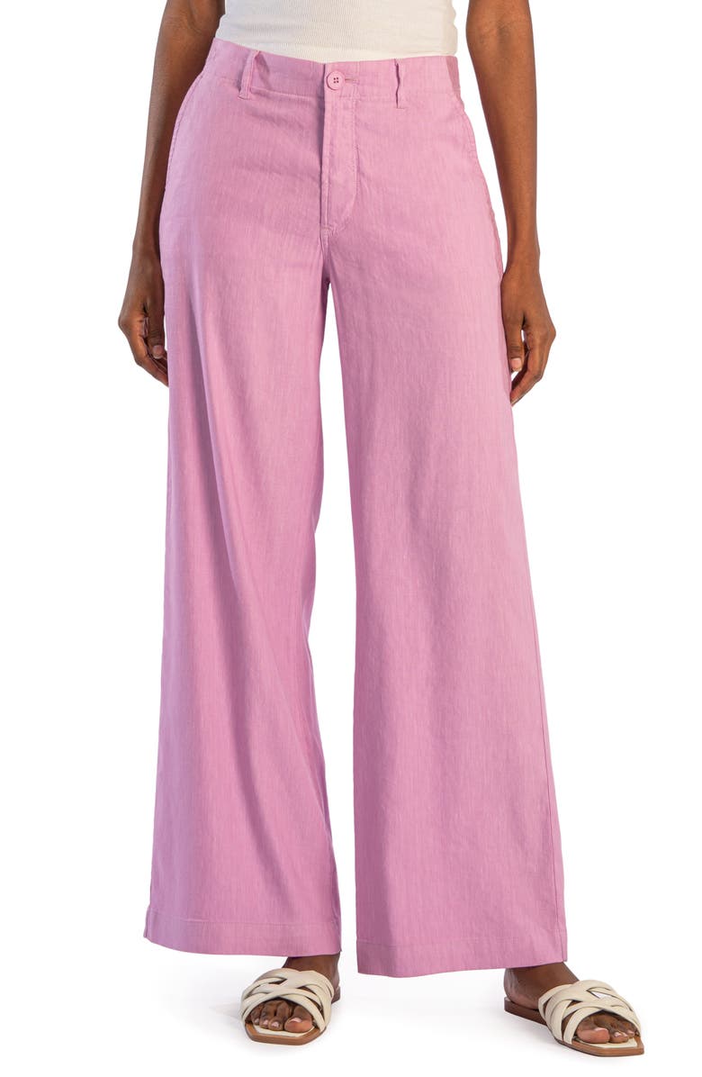 KUT from the Kloth Meg High Waist Wide Leg Linen Blend Pants, Main, color, 