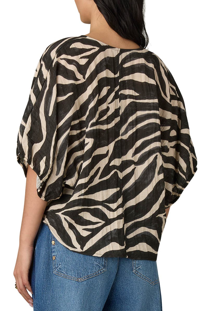 Wit & Wisdom Dolman Bubble Sleeve Top, Alternate, color, Charcoal/ Ecru