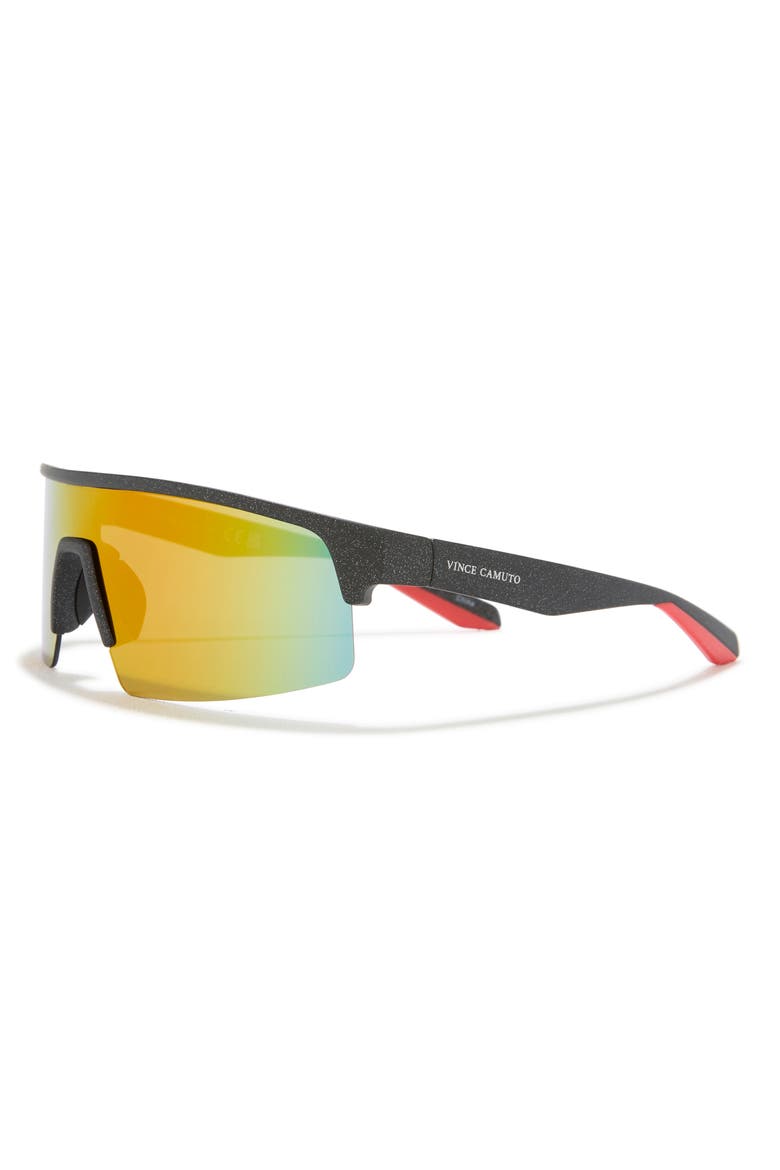 276mm Rimless Shield Sunglasses, Alternate, color, BLACK RED