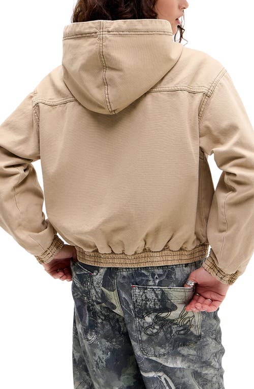 Bdg Urban Outfitters Daria Hooded Cotton Canvas Jacket In Neutral