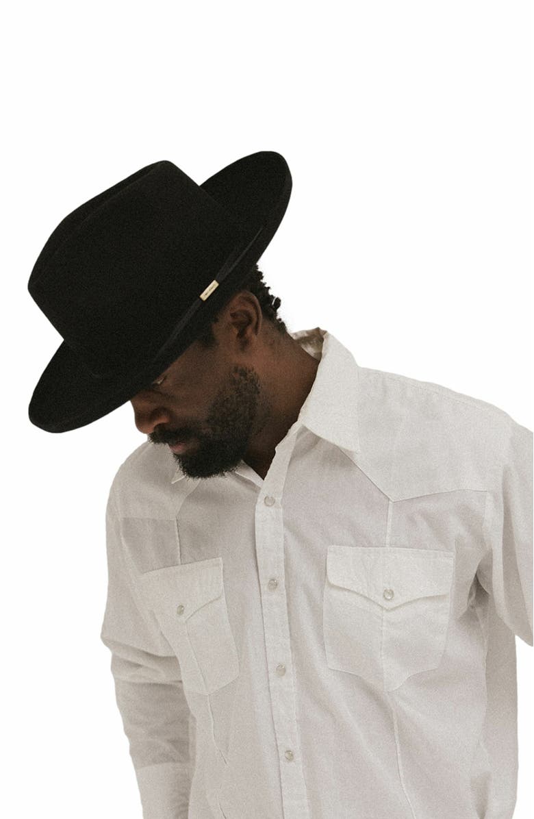 Two Roads Hat Co. Clarksdale Teardrop Crown Fedora, Alternate, color, Black