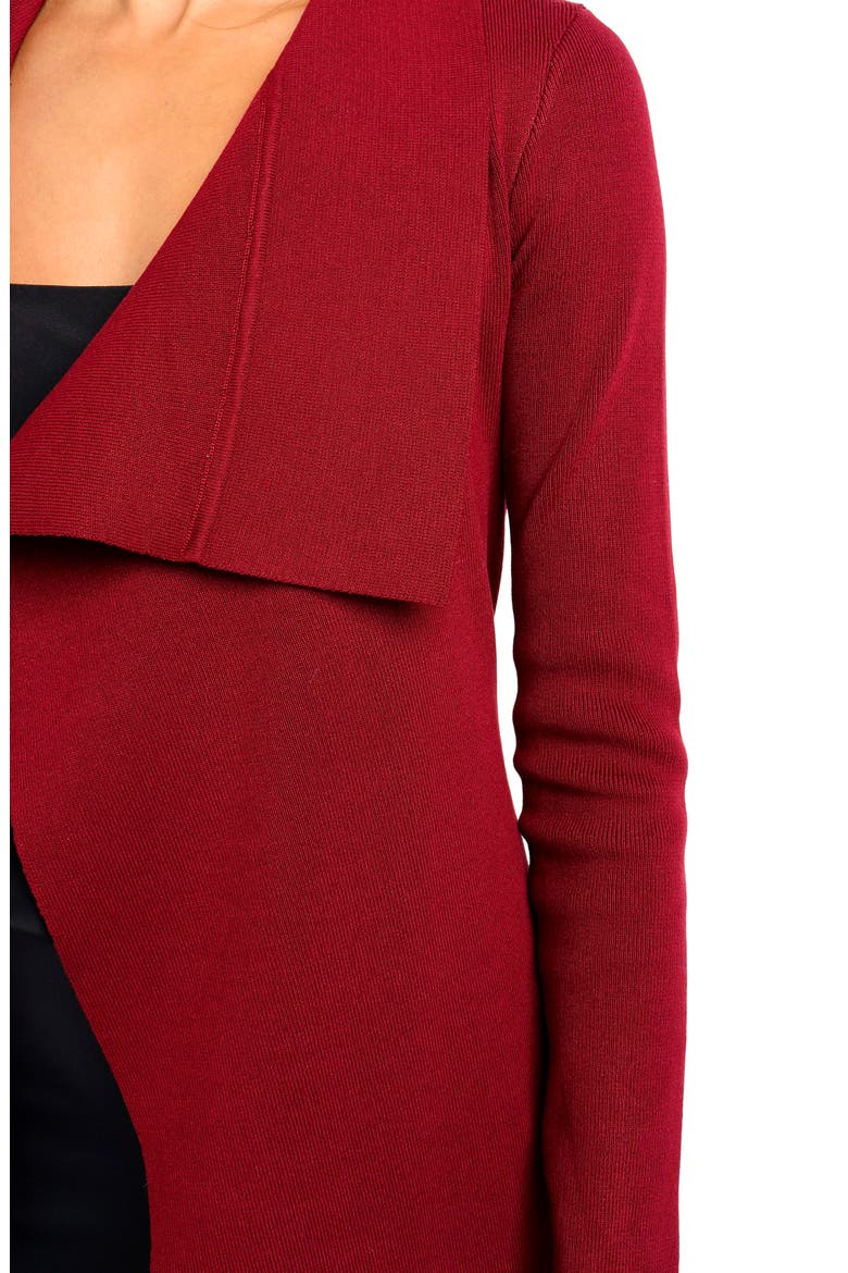 Audrina Tie Front Longline Cardigan, Alternate, color, BERRY