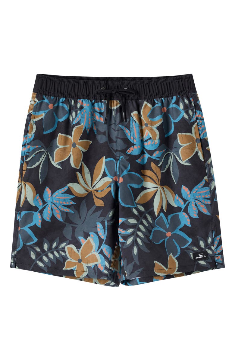 O'Neill Kids' Hermosa Swim Trunks, Main, color, Black 4