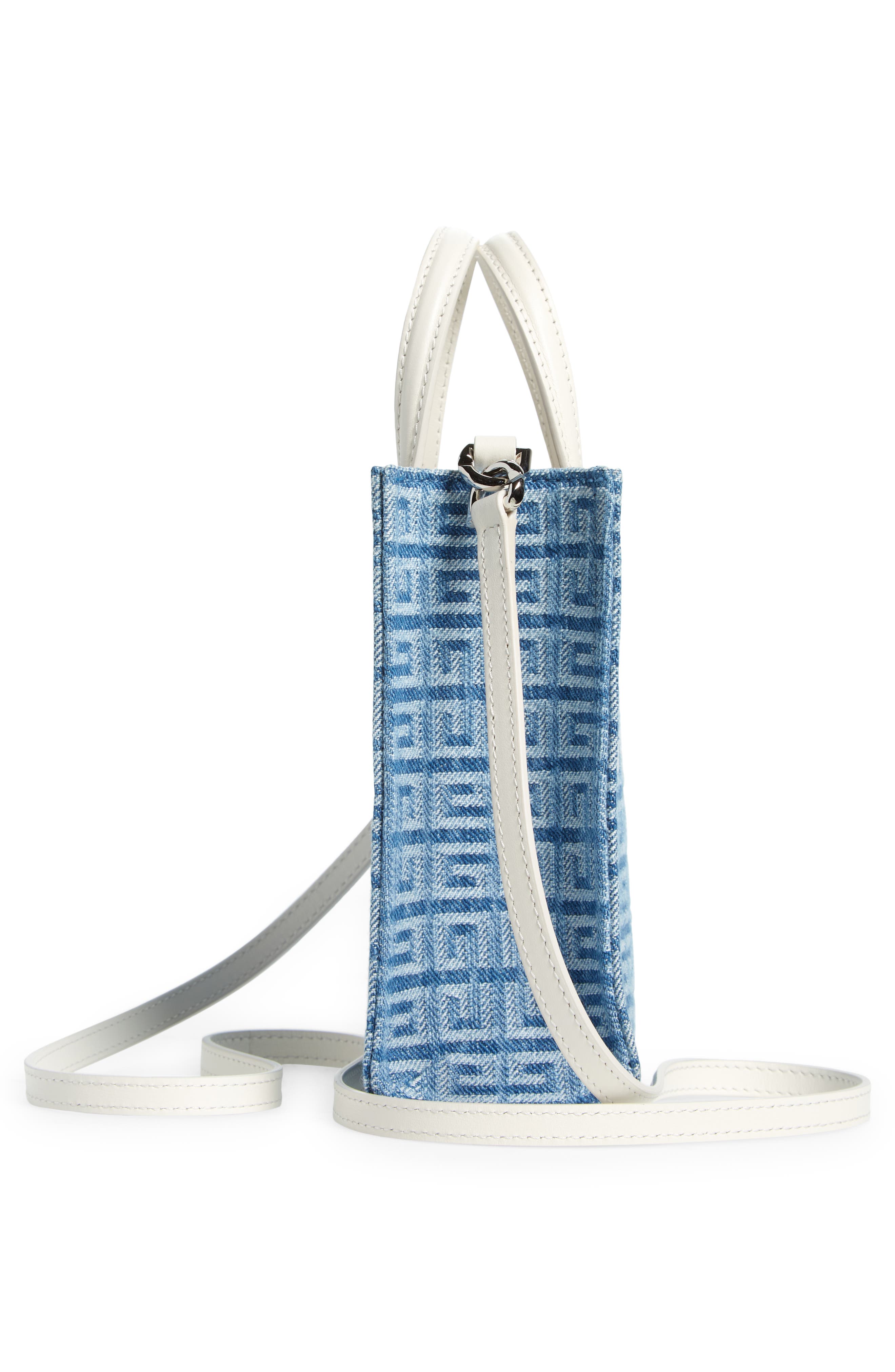 Givenchy Mini 4G Denim G-Tote, Alternate, color, 