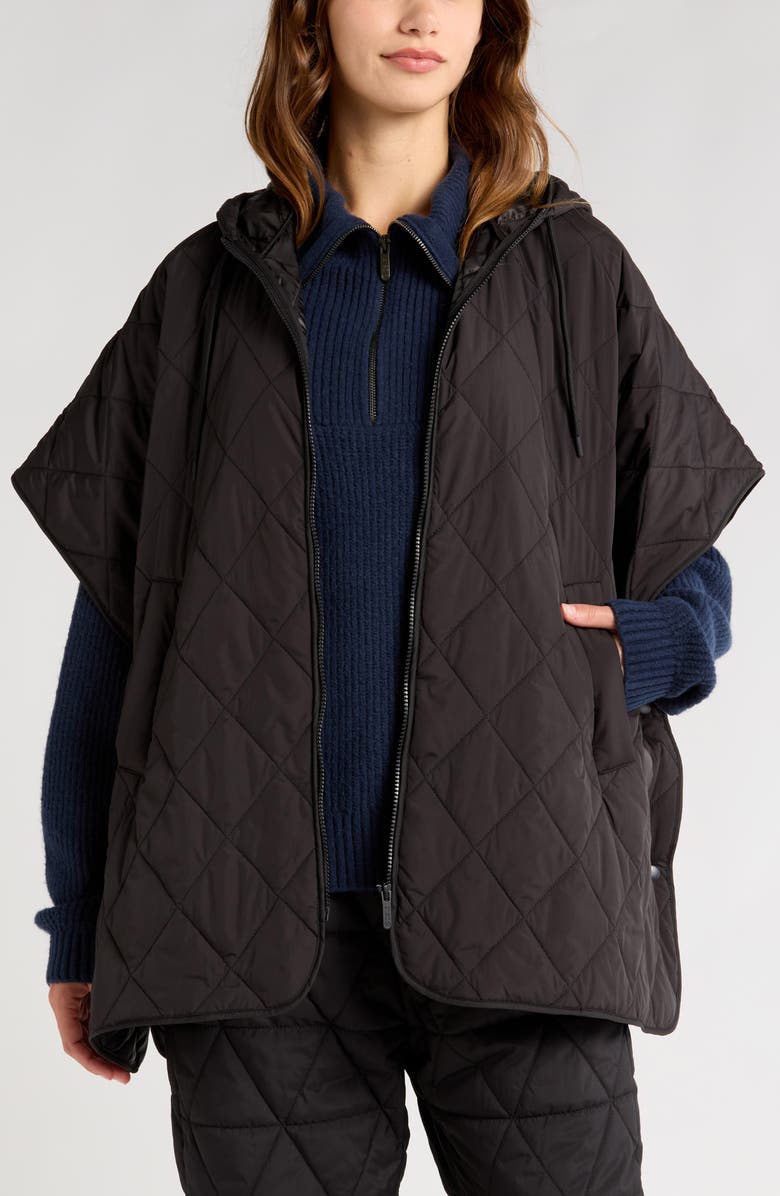 Zella Full Zip Quilted Cape, Main, color,
