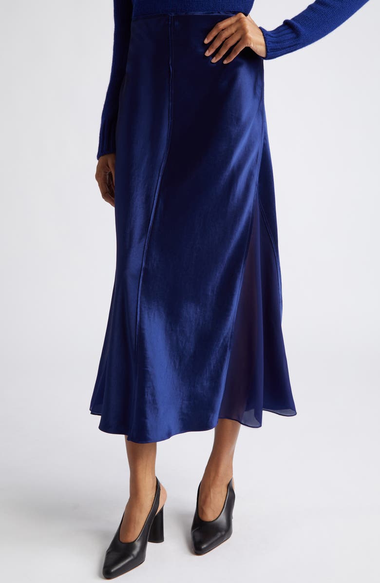 Vince Mixed Media Panelled Skirt, Alternate, color,