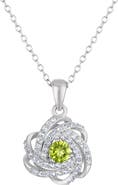 FZN Sterling Silver & Stone Knot Pendant Necklace