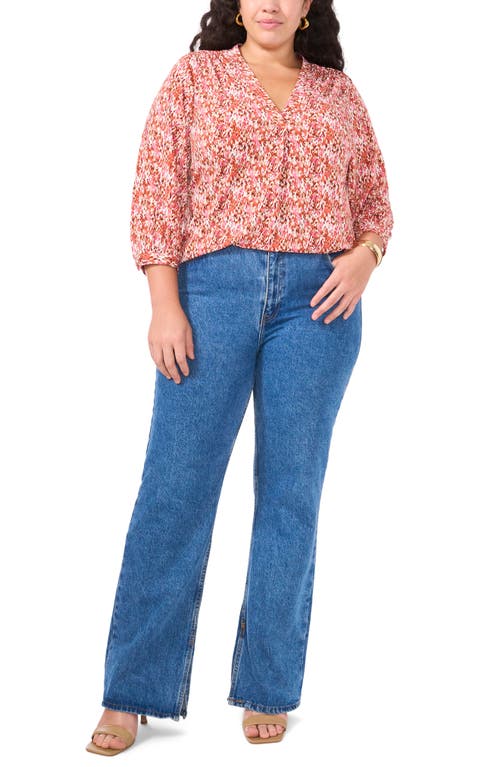 VINCE CAMUTO VINCE CAMUTO RUMPLE V-NECK LONG SLEEVE TOP