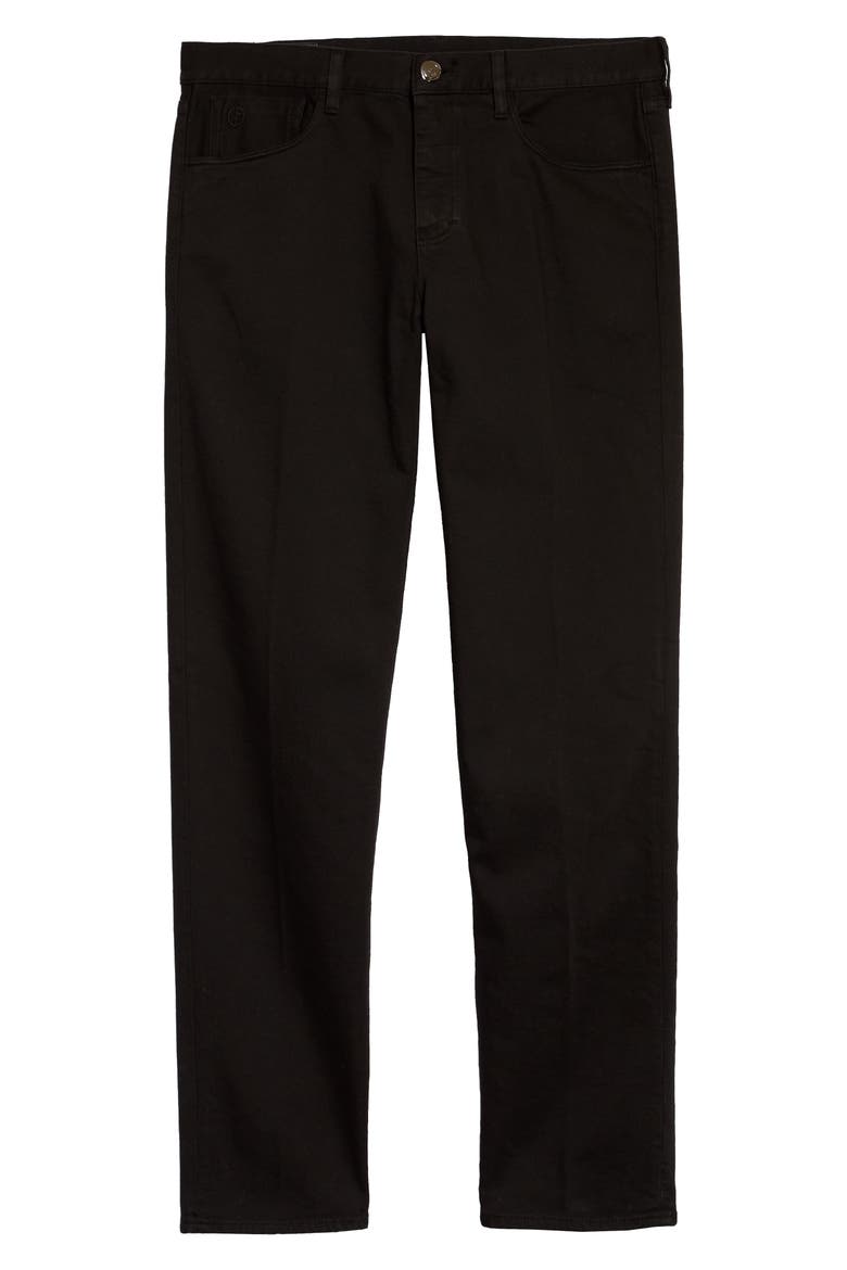 Slim Fit Garbardine Jeans, Main, color, BLACK