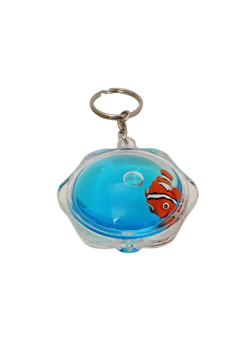 2" Plastic Liquid Round Fish Keychain, Main, color, Blue