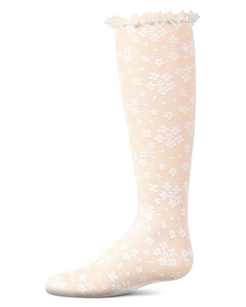Floral Lace Mesh Knee High Sock (Baby)