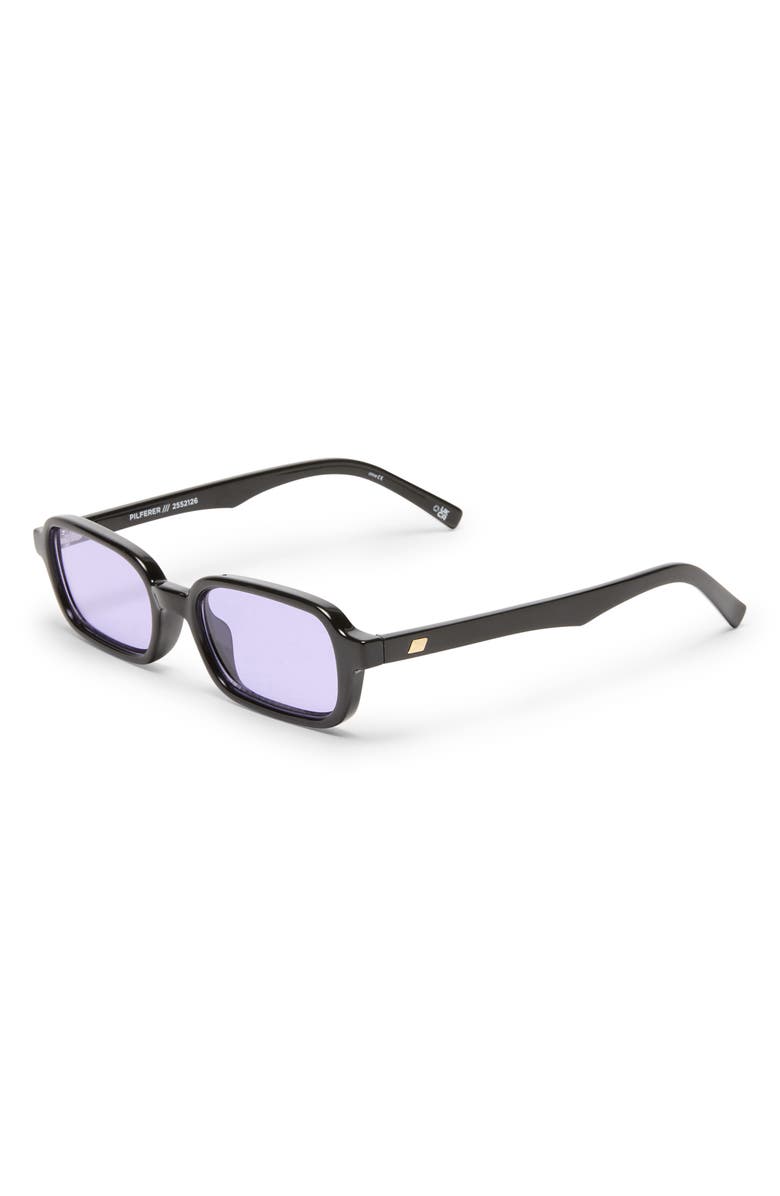 Le Specs Pilferer 53mm Rectangular Sunglasses, Alternate, color, Black/Lilac Tint