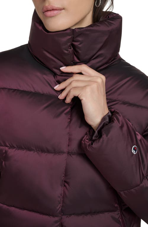 Champion Water Resistant Crop Puffer Jacket In Burgundy
