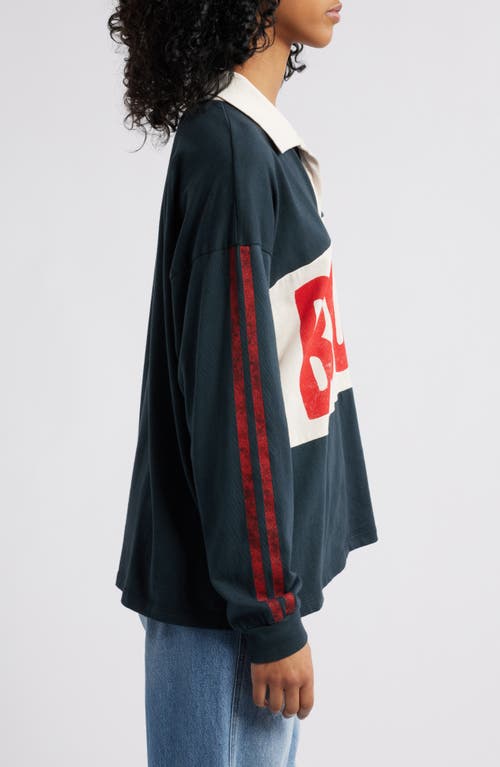 Daydreamer Bisou Stripe Cotton Graphic Rugby Shirt