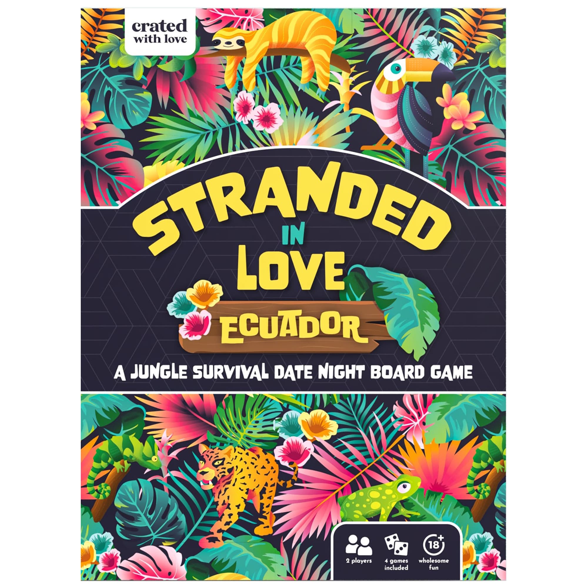 Crated with Love Stranded In Love, Ecuador A Jungle Themed Survival Date Night Board Game in Multicolored 