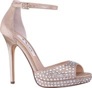Nina Francia Crystal Ankle Strap Stiletto Sandal