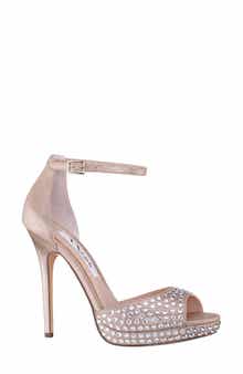 Nina Francia Crystal Ankle Strap Stiletto Sandal