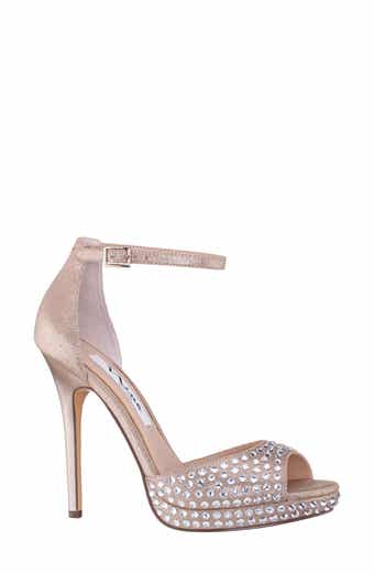 Nina Francia Crystal Ankle Strap Stiletto Sandal