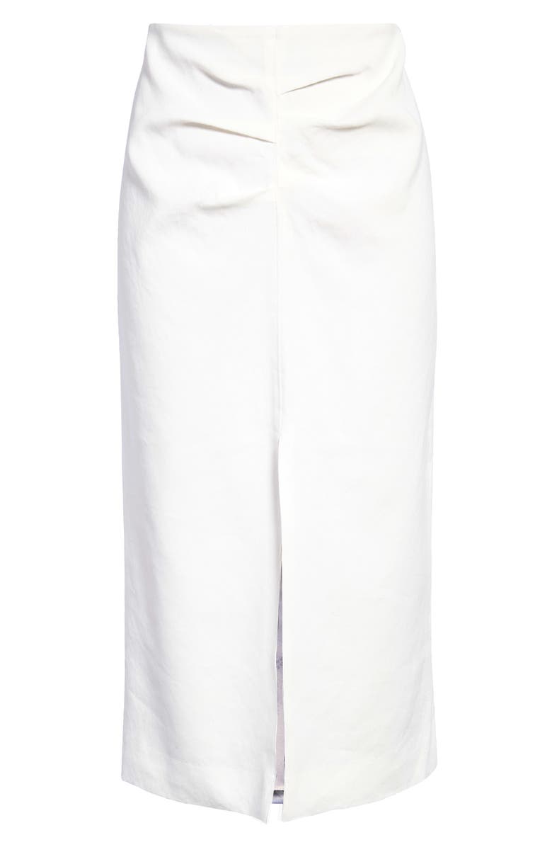 Isabel Marant Feciae Pleated High Waist Hemp Blend Midi Skirt, Alternate, color, 