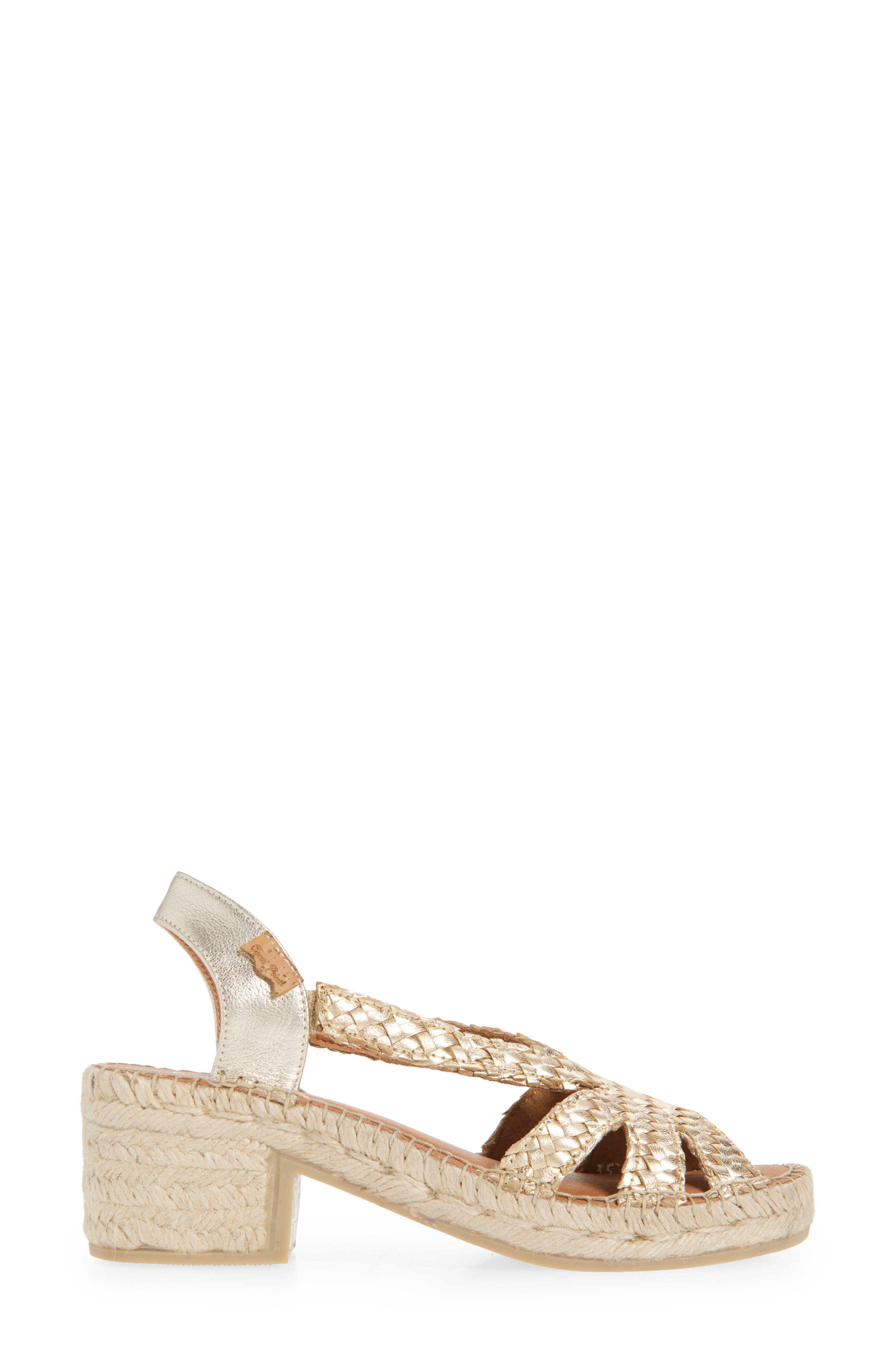 Doris Espadrille Sandal, Alternate, color, PLATINIM