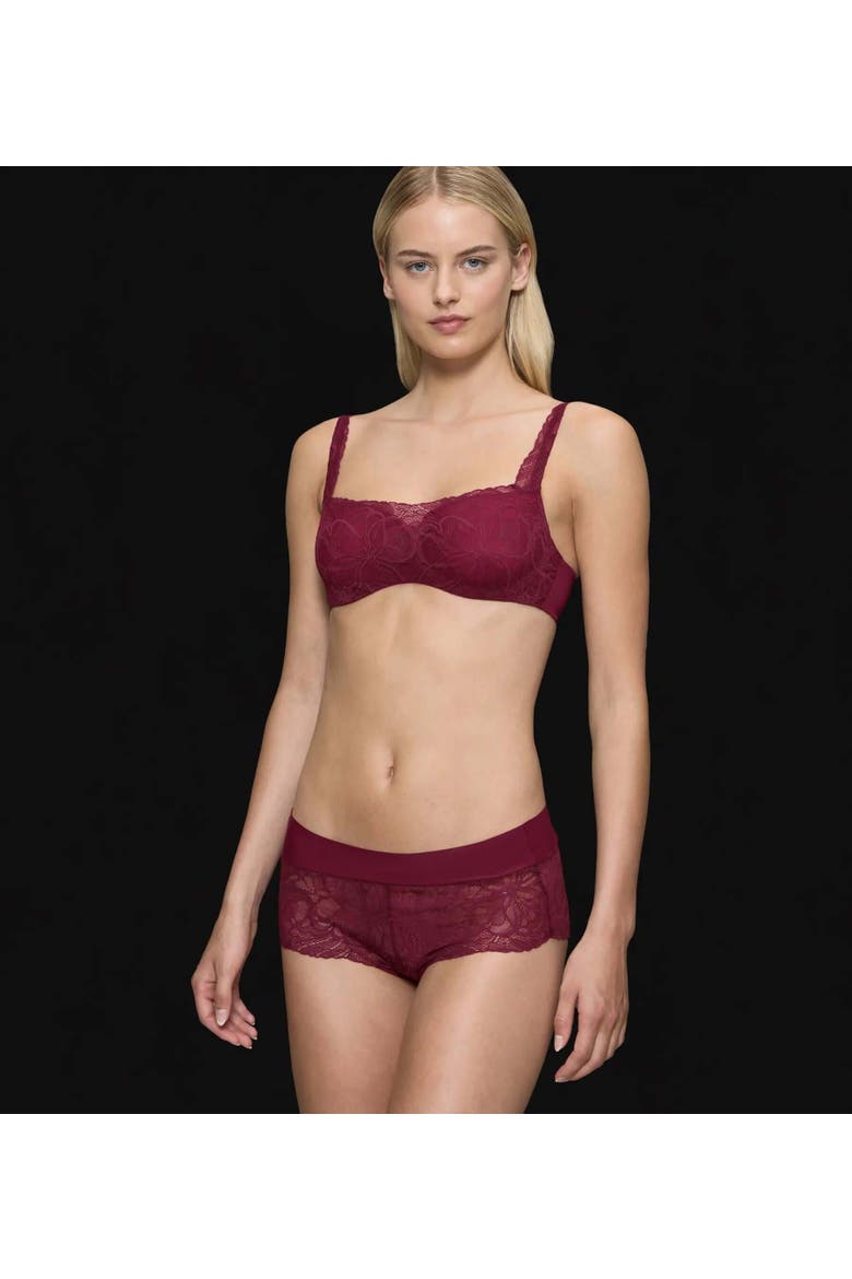 Body Make-Up Illusion Lace Balconette Bra, Alternate, color, Woodrose