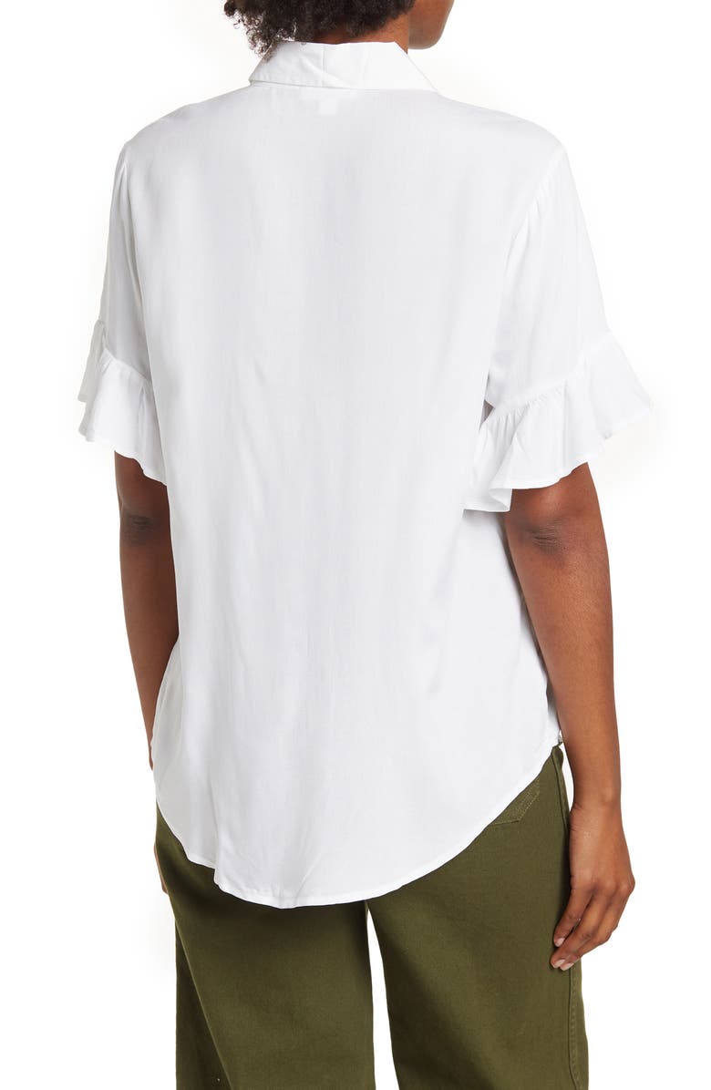 beachlunchlounge Nissa Ruffle Sleeve Button-Up Shirt, Alternate, color,