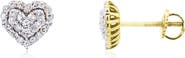 The Lovery Fine Jewelry Diamond Halo Heart Screw Back Stud Earrings