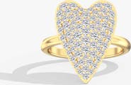 Everlee Domed Pavé Heart Lab Diamond Ring in 14K