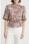 Floral Print Ruffle Neck Peplum Crop Top