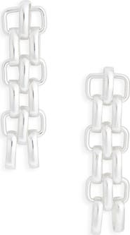 Karine Sultan Hammered Square Drop Earrings