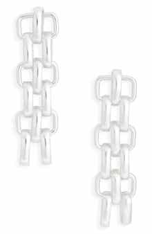 Karine Sultan Hammered Square Drop Earrings