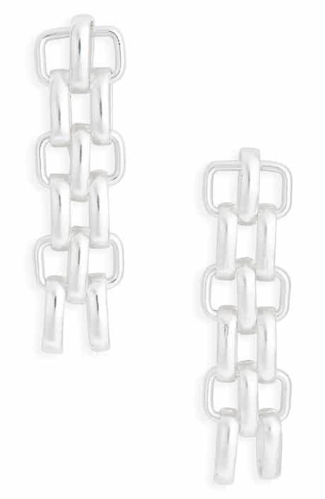 Karine Sultan Hammered Square Drop Earrings