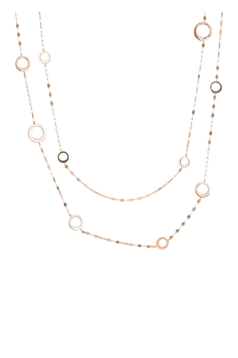 14K Gold Double Strand Circle Necklace, Main, color, ROSE