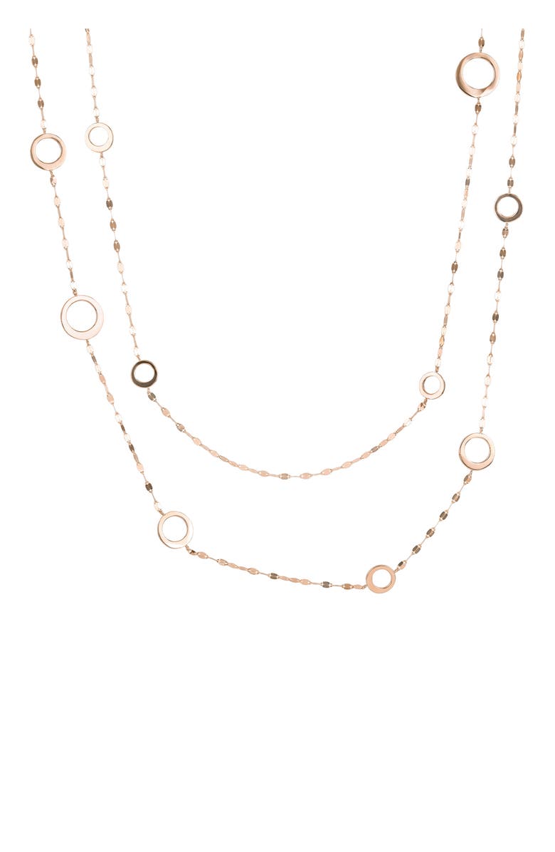 LANA 14K Gold Double Strand Circle Necklace, Main, color, Rose