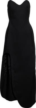 Jil Sander Sculpted Strapless Virgin Wool Midi Dress