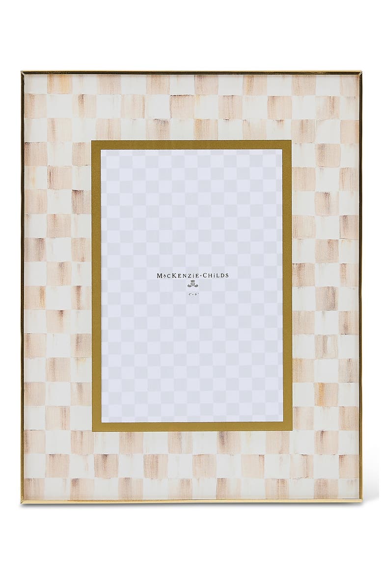 Mocha Check 4 x 6 Picture Frame, Main, color, BROWN