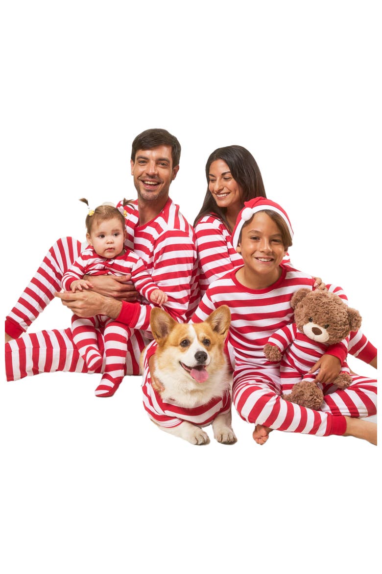 Women's Cotton Striped Matching Family Holiday Pajamas, Alternate, color, Red & White